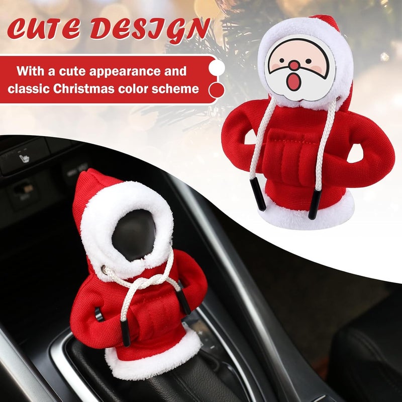 Figpade Christmas Hoodie Gear Shift Cover for Car,Cute Car Gear Shift Knob Cover as Christmas Cars Decoration to Protect Auto Shifter,Stylish Cars Gears Shifts Hoodie Vehicle Accessories (Christmas Red) - Image 5